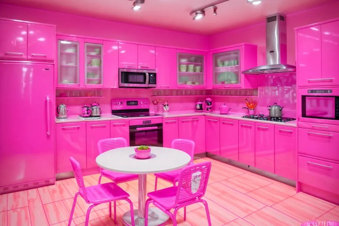 Hot pink kitchen decor