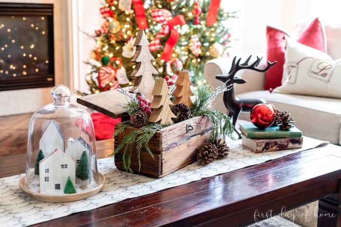 Christmas coffee table decor