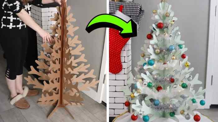 Cardboard tree christmas diy make box decorations patterns own tutorials