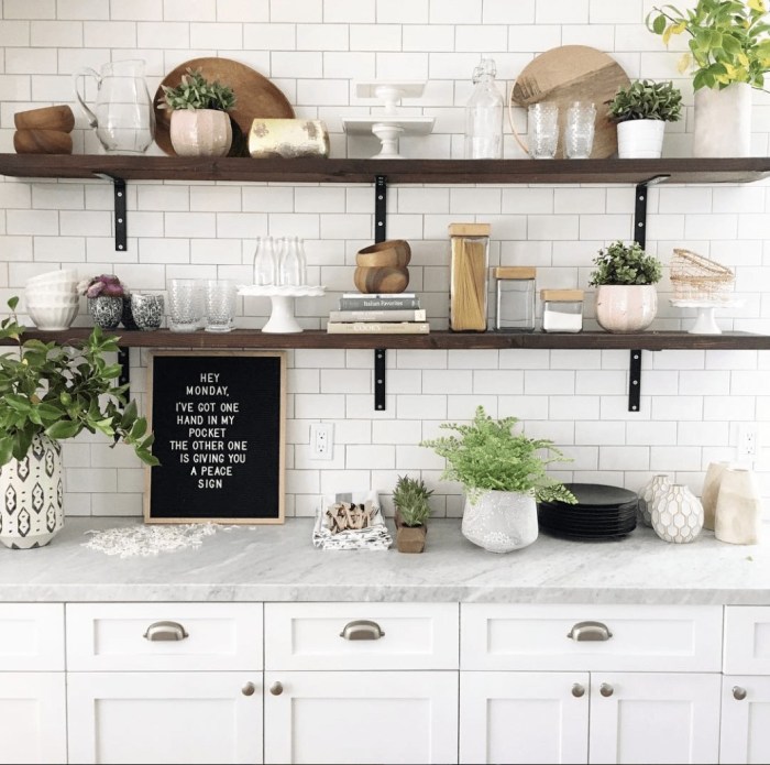 Kitchen floating shelves decor