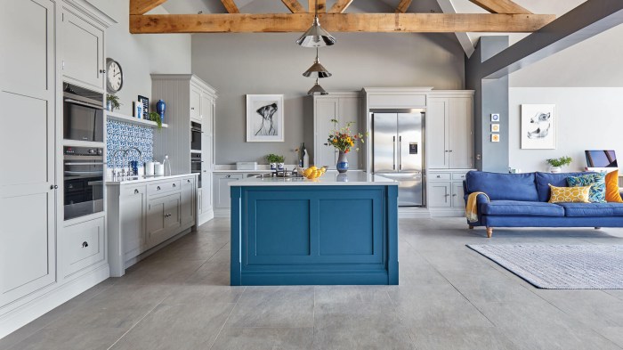 Blue gray kitchen decor