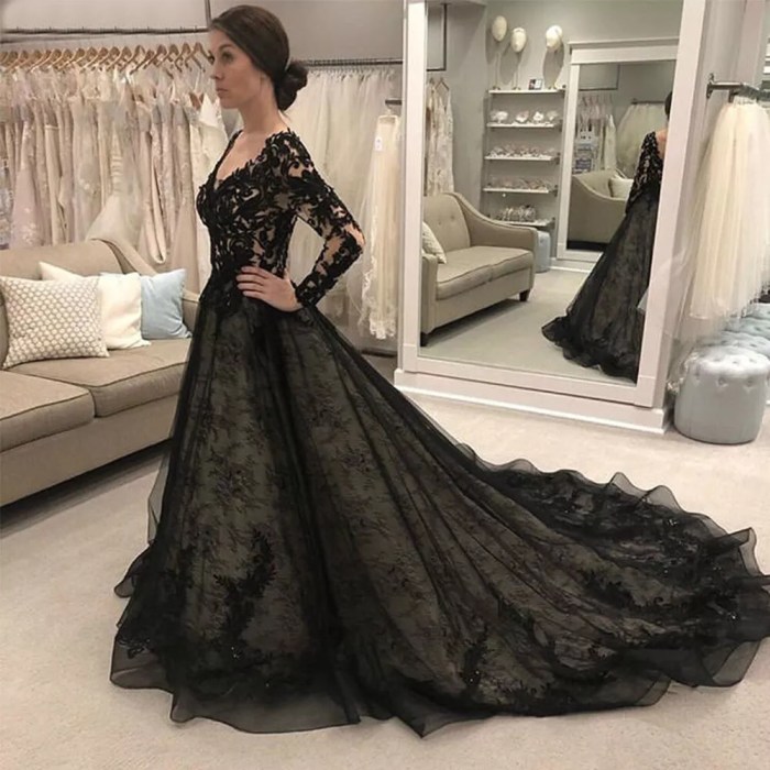 Black formal wedding dress