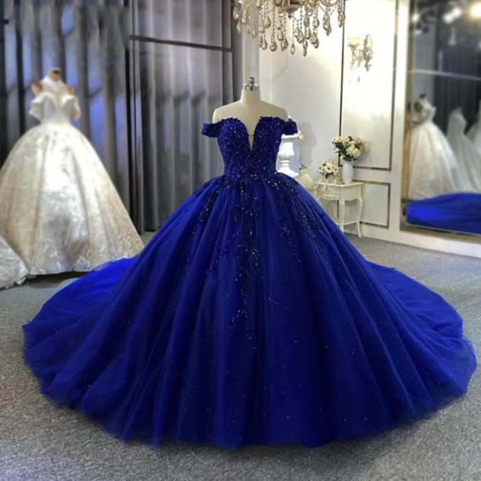 Blue long dress for wedding