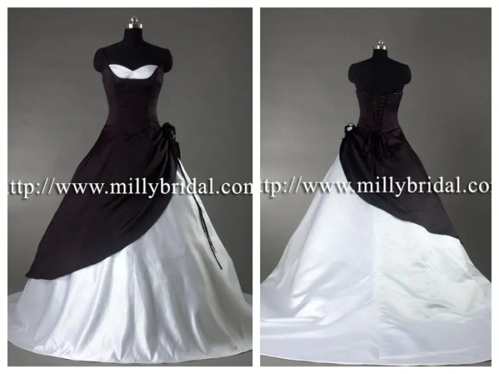 White with black lace wedding dress