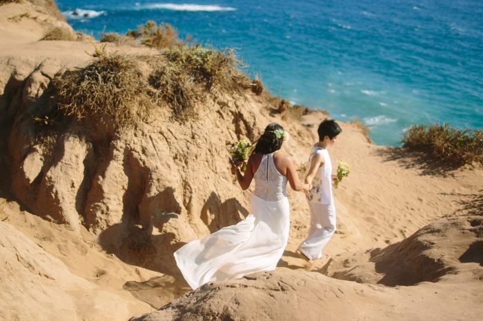 Beach elopement wedding dress