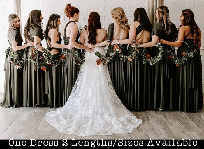 Army green wedding guest dress