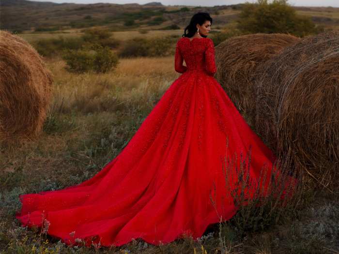 Winter wedding dresses red