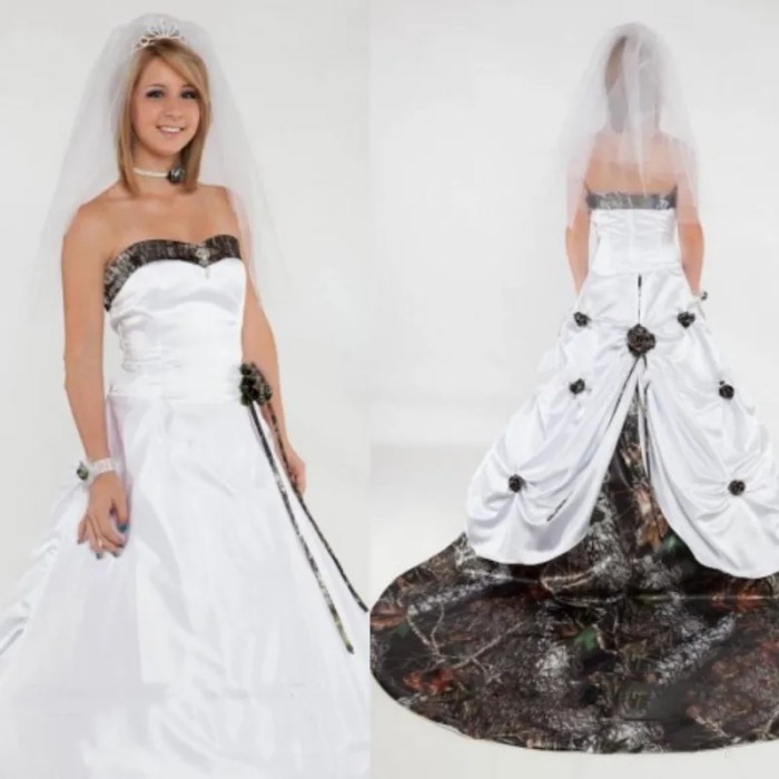 Camo wedding dress short