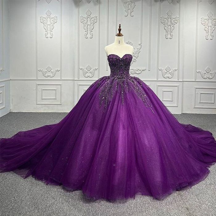 Women's purple wedding dress